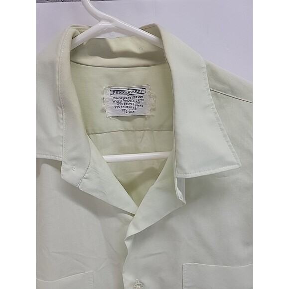 Penneys Towncraft Penn-Prest Men’s Vtg Short Sleeve Loop Collar Pocket Shirt L - Picture 6 of 9